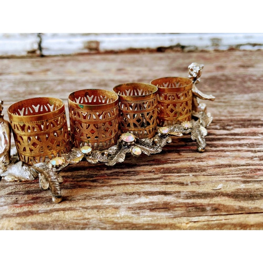 Vintage Cherub Lipstick Holder With Rhinestones - Picture 7 of 12